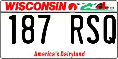 WI license plate 187RSQ
