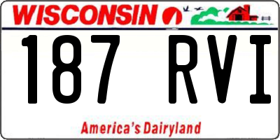WI license plate 187RVI