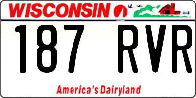 WI license plate 187RVR