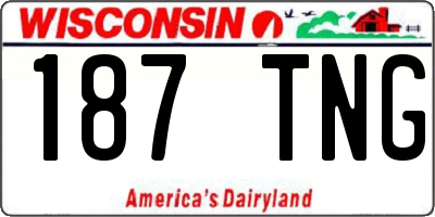 WI license plate 187TNG