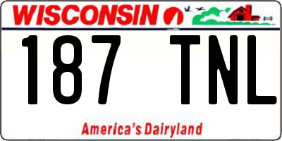 WI license plate 187TNL