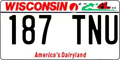 WI license plate 187TNU