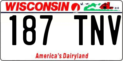 WI license plate 187TNV