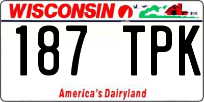 WI license plate 187TPK