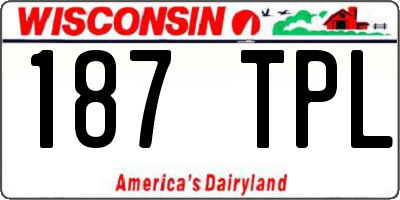 WI license plate 187TPL