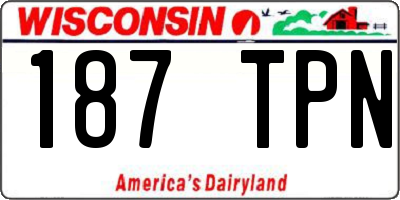 WI license plate 187TPN