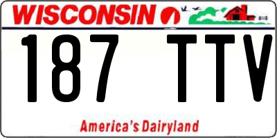WI license plate 187TTV