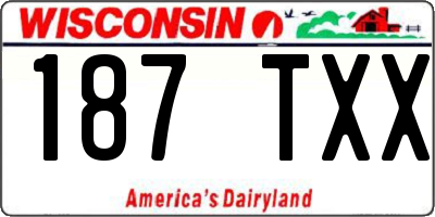 WI license plate 187TXX