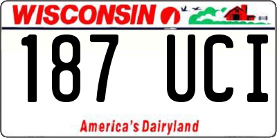 WI license plate 187UCI