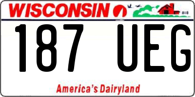 WI license plate 187UEG