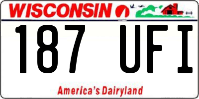 WI license plate 187UFI
