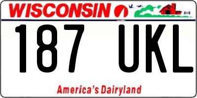 WI license plate 187UKL