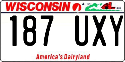 WI license plate 187UXY