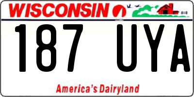 WI license plate 187UYA