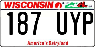 WI license plate 187UYP