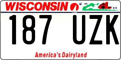 WI license plate 187UZK