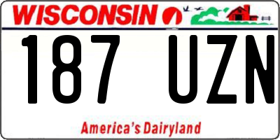 WI license plate 187UZN
