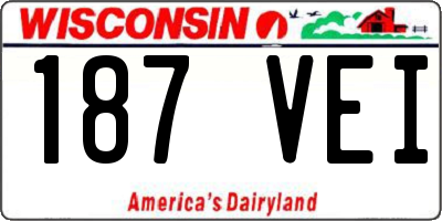 WI license plate 187VEI