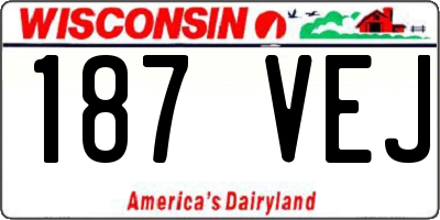 WI license plate 187VEJ