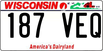 WI license plate 187VEQ