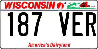 WI license plate 187VER