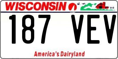 WI license plate 187VEV