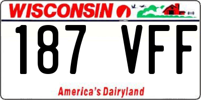 WI license plate 187VFF