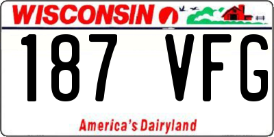 WI license plate 187VFG