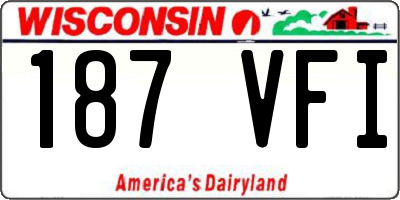 WI license plate 187VFI