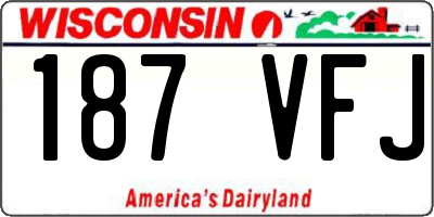 WI license plate 187VFJ