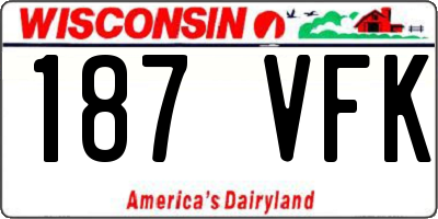 WI license plate 187VFK