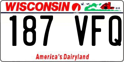 WI license plate 187VFQ