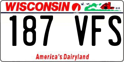 WI license plate 187VFS