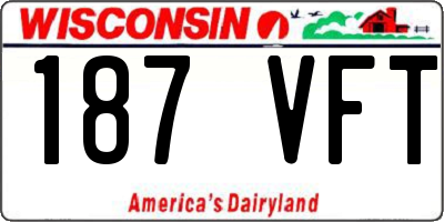 WI license plate 187VFT