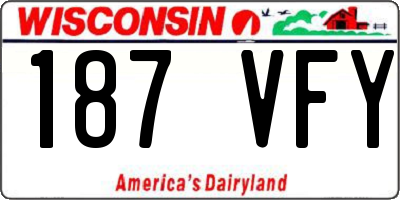 WI license plate 187VFY