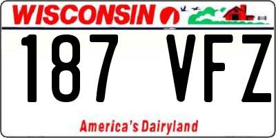 WI license plate 187VFZ