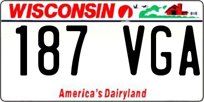 WI license plate 187VGA