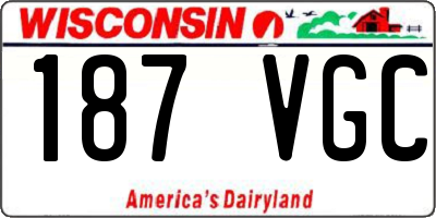 WI license plate 187VGC