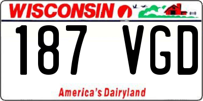 WI license plate 187VGD