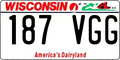 WI license plate 187VGG