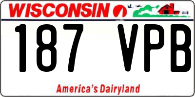 WI license plate 187VPB