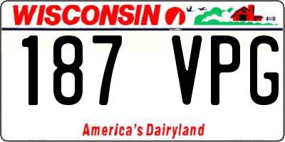 WI license plate 187VPG