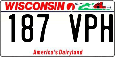WI license plate 187VPH