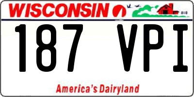 WI license plate 187VPI