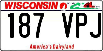 WI license plate 187VPJ