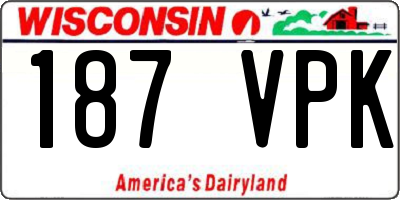 WI license plate 187VPK