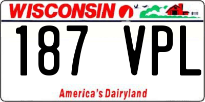 WI license plate 187VPL