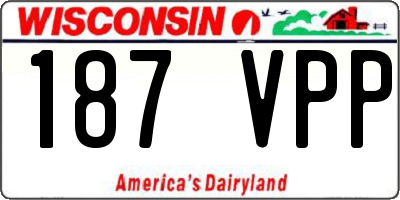 WI license plate 187VPP