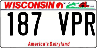 WI license plate 187VPR