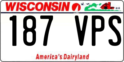 WI license plate 187VPS
